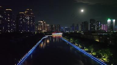 宁波高新区城市大景院士路夜景